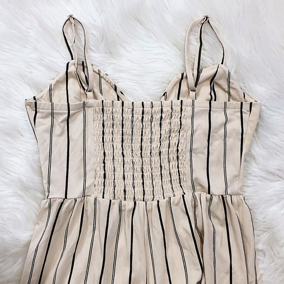 Express V Wire Sweetheart Striped Cami Jumpsuit - Picture 5 of 8